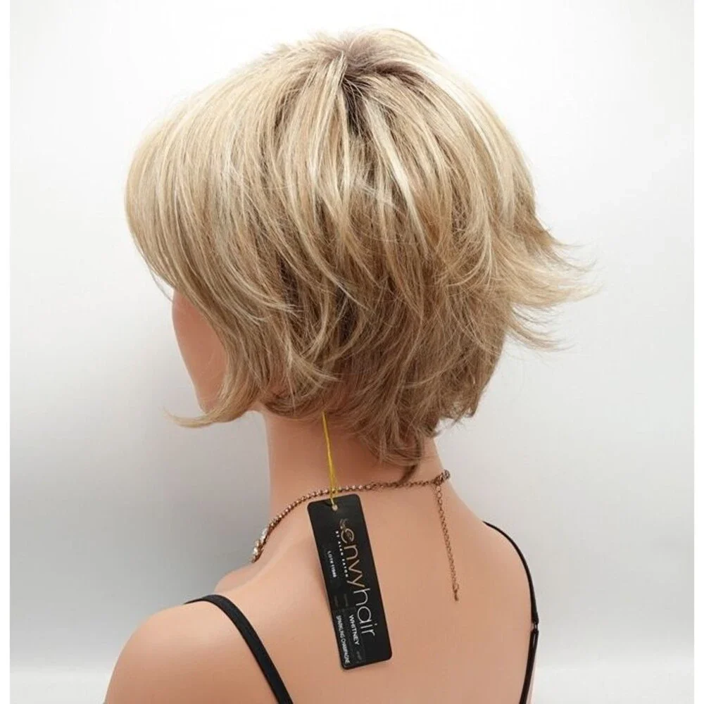 Whitney Wig by Envy, Envyhair Human Hair/Synthetic Blend Sparkling Champagne NEW